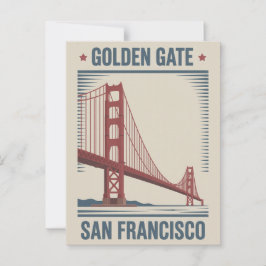 San Francisco Golden Gate Bridge Vintage Briefkaart