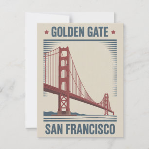 San Francisco Golden Gate Bridge Vintage Briefkaart
