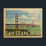San Francisco Golden Gate Bridge Vintage Travel Briefkaart<br><div class="desc">San Francisco design in Vintage Travel style featuring the Golden Gate Bridge.</div>
