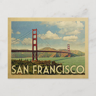 San Francisco Golden Gate Bridge Vintage Travel Briefkaart