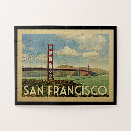 San Francisco Golden Gate Bridge Vintage Travel Legpuzzel (Horizontaal)