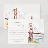San Francisco Golden Gate Bridge Wedding Details Informatiekaartje (Voorkant / Achterkant)
