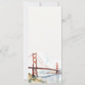 San Francisco Golden Gate Bridge Wedding Menu Card Kaart (Achterkant)