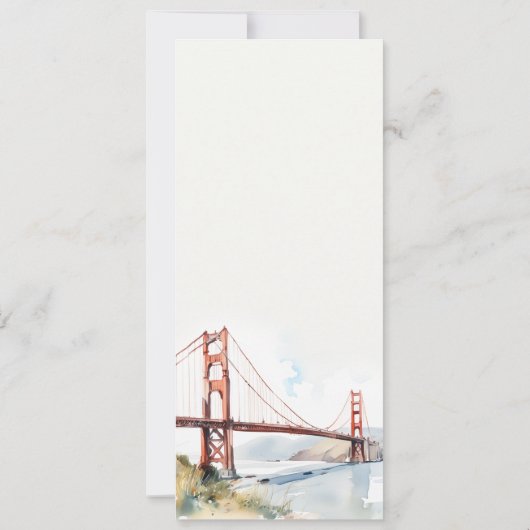 San Francisco Golden Gate Bridge Wedding Menu Card Kaart (Achterkant)