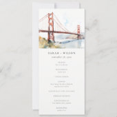 San Francisco Golden Gate Bridge Wedding Program Kaart (Voorkant)