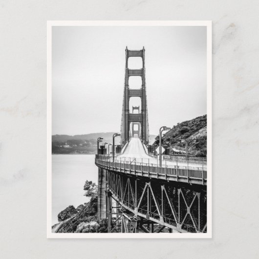 San Francisco Golden Gate Bridge Zwart & Wit Briefkaart (Voorkant)