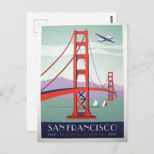 San Francisco Golden Gate Briefkaart (Voorkant / Achterkant)
