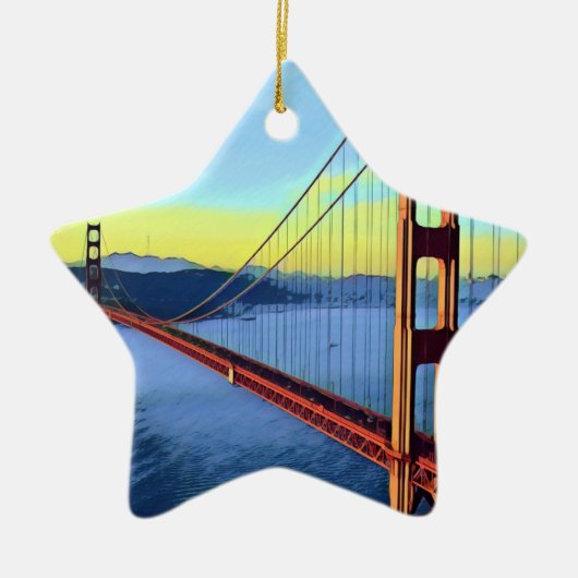 San Francisco - GOLDEN GATE - Brug Keramisch Ornament (Voorkant)