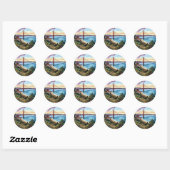 San Francisco Golden Gate-brug Ronde Sticker (Vel)