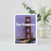 San Francisco Golden Gate-brug 's nachts,  Briefkaart (Staand voorkant)
