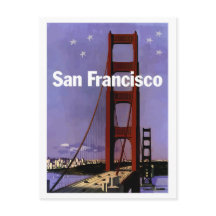 San Francisco Golden Gate-brug 's nachts, vintage