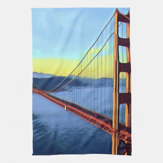 San Francisco - GOLDEN GATE - Brug Theedoek (Verticaal)