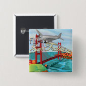 San Francisco Golden Gate-brug Vierkante Button 5,1 Cm (Voorkant /achterkant)
