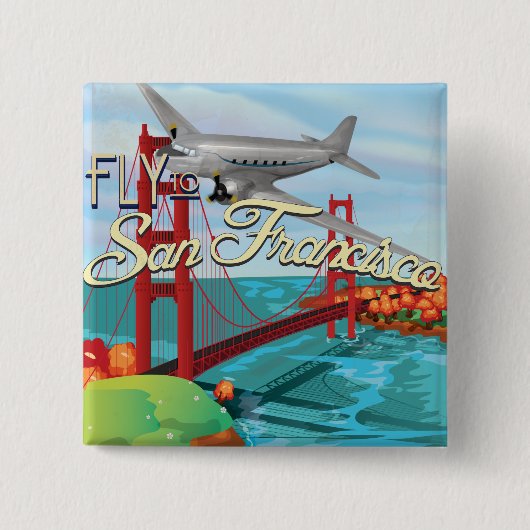 San Francisco Golden Gate-brug Vierkante Button 5,1 Cm (Voorkant)