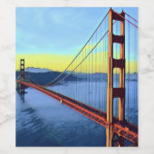 San Francisco - GOLDEN GATE - Brug Wijn Etiket (Enkel label)