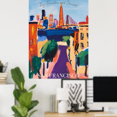 San Francisco Golden Gate en de straten van Fauvis Poster (Thuiskantoor)