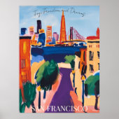 San Francisco Golden Gate en de straten van Fauvis Poster (Voorkant)