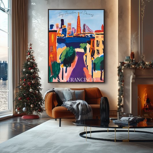 San Francisco Golden Gate en de straten van Fauvis Poster