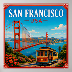 🌉 San Francisco Golden Gate Herinnering van Bezoe Poster