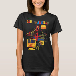 San Francisco Golden Gate Kabeltram Reis T-shirt