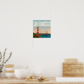 ❤️ San Francisco Golden Gate Reisstijl ❤️ Poster (Keuken)