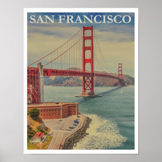  San Francisco Golden Gate Travel Poster (Voorkant)