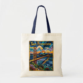 San Francisco Golden Gate Van Gogh Style Art Tote Bag
