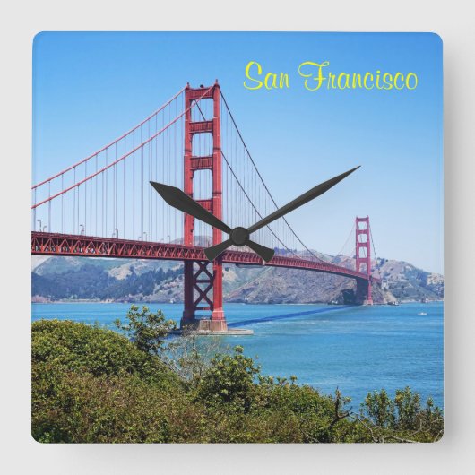 San Francisco Golden Gate Vierkante Klok (Voorkant)