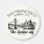 San Francisco Golden Gate Vintage Magneet (Voorkant)