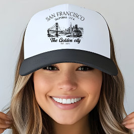 San Francisco Golden Gate Vintage view Trucker Pet