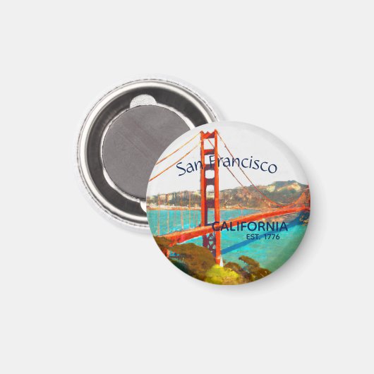 San Francisco GoldenGate Button Magneet (Voorkant / Achterkant)
