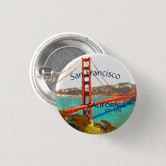 San Francisco GoldenGate Ronde Button 3,2 Cm (Voorkant /achterkant)