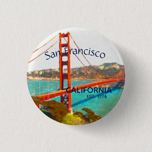 San Francisco GoldenGate Ronde Button 3,2 Cm (Voorkant)