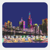 San Francisco graffiti Vierkante Sticker (Voorkant)