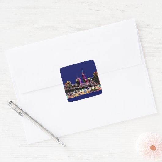 San Francisco graffiti Vierkante Sticker (Envelop)