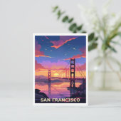 San Francisco Graphic Art Design Briefkaart (Staand voorkant)