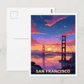 San Francisco Graphic Art Design Briefkaart (Voorkant / Achterkant)