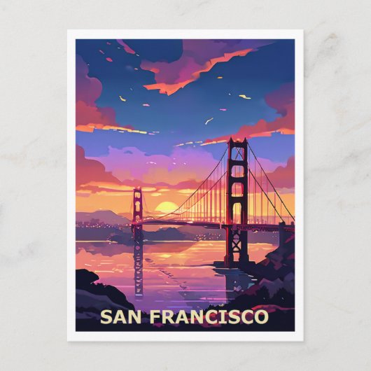 San Francisco Graphic Art Design Briefkaart (Voorkant)