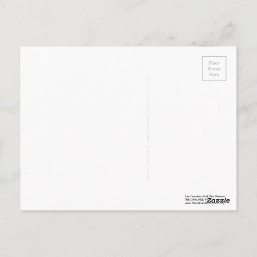 San Francisco Gulf War Protest Briefkaart (Achterkant)