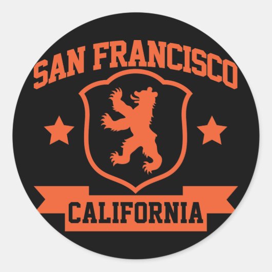 San Francisco Heraldry Ronde Sticker (Voorkant)