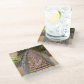 San Francisco Hidden Garden Steps #1 Glass Onderze Glazen Onderzetter (Schuin)