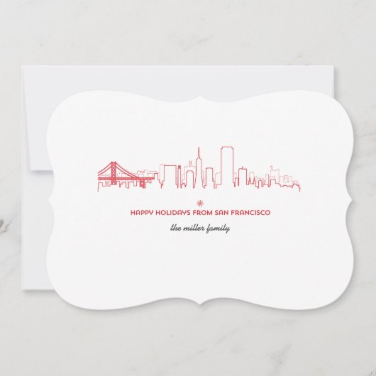 San Francisco Holiday Skyline Feestdagenkaart (Voorkant)