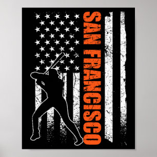 San Francisco honkbal vlag Usa vintage patriottisc Poster