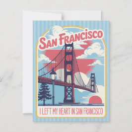 San Francisco "I Left My Heart" Golden Gate Bridge Briefkaart