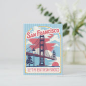 San Francisco "I Left My Heart" Golden Gate Bridge Briefkaart (Staand voorkant)