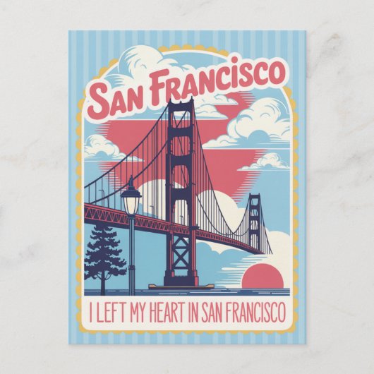 San Francisco "I Left My Heart" Golden Gate Bridge Briefkaart (Voorkant)
