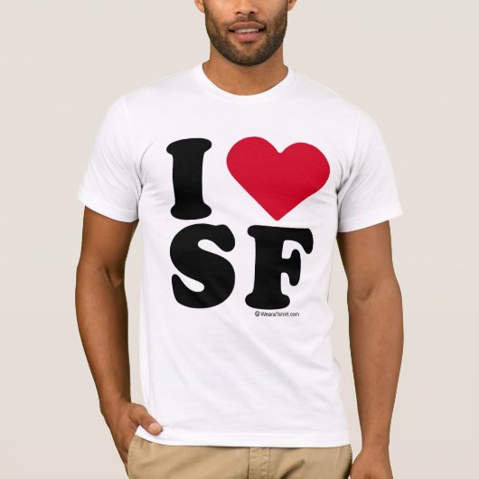 SAN FRANCISCO - "I LIVE SF" "I LIVE SAN FRANCISCO" T-SHIRT (Voorkant)