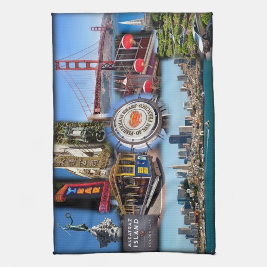 San Francisco Iconic Attractions Theedoek (Verticaal)