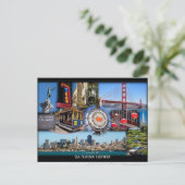 San Francisco Iconic Tourist Attractions Briefkaar Briefkaart (Staand voorkant)