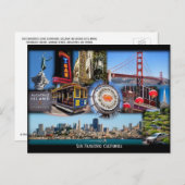 San Francisco Iconic Tourist Attractions Briefkaar Briefkaart (Voorkant / Achterkant)
